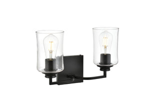 Ronnie 2 light Black and Clear Bath Sconce