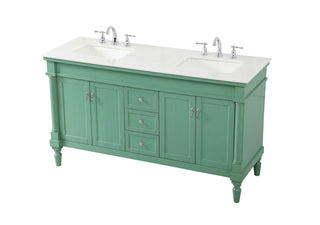 60 inch double bathroom vanity in vintage mint