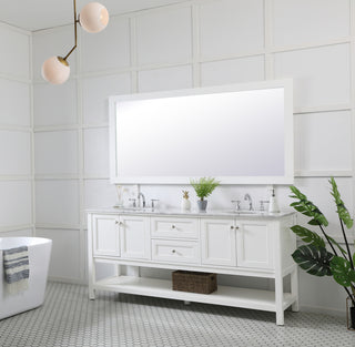 Aqua rectangle vanity mirror 72 inch in White