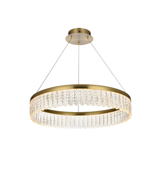 Rune 24 inch Adjustable LED chandelier in Satin Gold