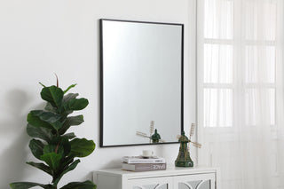 Metal frame rectangle mirror 30 inch in Black