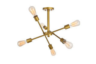 Axel 6 Lights Brass Flush Mount