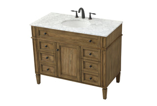 42 inch Single bathroom vanity in driftwood