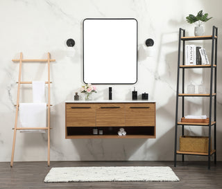 48 inch Single bathroom vanity in walnut brown