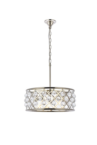 Madison 5 light polished Nickel Pendant Clear Royal Cut Crystal