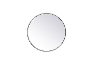 Metal frame round mirror 21 inch in silver