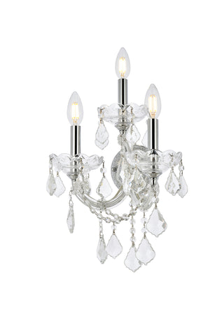 Maria Theresa 3 light Chrome Wall Sconce Clear Royal Cut Crystal