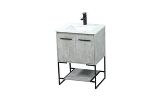 24 inch Single bathroom vanity in concrete grey