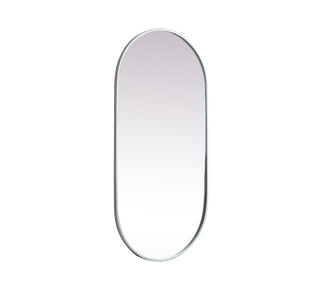 Metal Frame Oval Mirror 24x48 Inch in Silver