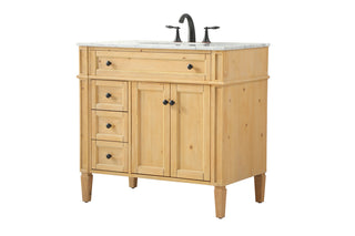 36 inch Single bathroom vanity in natural wood