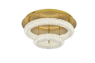 Bowen 22 inch Adjustable LED Flush Mount in Satin Gold