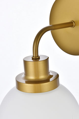 Hanson 1 light bath sconce in brass with frosted shade