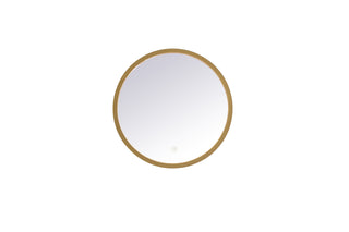 Pier 18 inch LED mirror with adjustable color temperature 3000K/4200K/6400K in brass