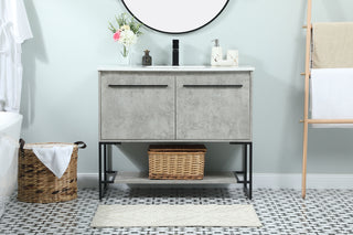 40 inch Single bathroom vanity in concrete grey