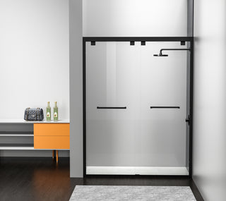 Semi-frameless shower door 60 x 76 Matte Black