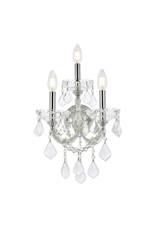 Maria Theresa 3 light Chrome Wall Sconce Clear Royal Cut Crystal