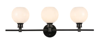 Collier 3 light Black and Frosted white glass Wall sconce