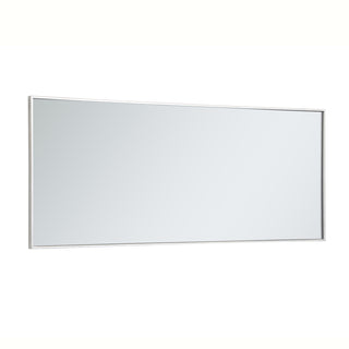 Metal frame rectangle mirror 24 inch in silver