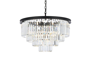 Sydney 17 light Matte Black Chandelier Clear Royal Cut Crystal