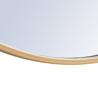 Metal frame Round Mirror 24 inch Brass finish