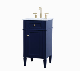 18 inch Single bathroom vanity in blue