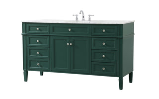 60 inch Single bathroom vanity in green