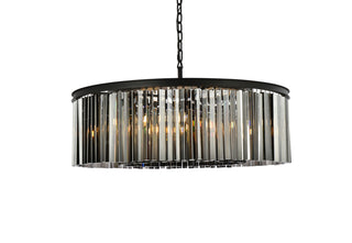 Sydney 10 light Matte Black Chandelier Silver Shade (Grey) Royal Cut Crystal