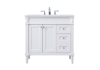 36 inch Single bathroom vanity in white