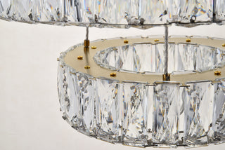 Monroe Integrated LED chip light gold Pendant Clear Royal Cut Crystal