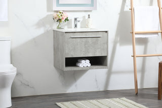 24 inch Single bathroom vanity in concrete grey