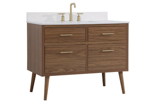 42 inch bathroom Vanity in Walnut Brown with Backsplash