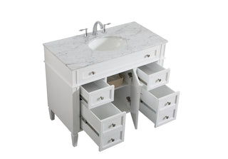 42 inch Single bathroom vanity in white