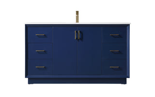 60 Inch SIngle Bathroom Vanity In Blue