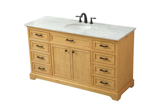 60 inch Single bathroom vanity in natural wood