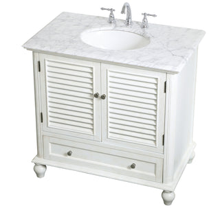 36 inch Single Bathroom Vanity in Antique White