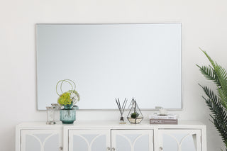 Metal frame rectangle mirror 36 inch in silver