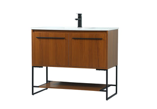 40 inch Single bathroom vanity in teak