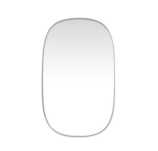 Metal Frame Oval Mirror 30x48 Inch in Silver