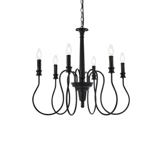 Flynx 6 lights pendant in black