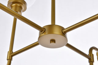 Hanson 8 lights pendant in brass with clear shade