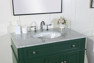 36 inch Single bathroom vanity in green