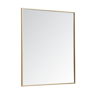 Metal frame rectangle mirror 36 inch in Brass