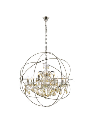 Geneva 18 light polished nickel Chandelier Golden Teak (Smoky) Royal Cut crystal