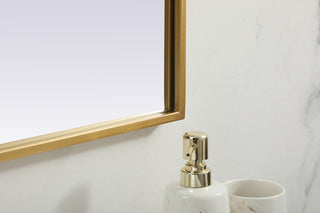 Metal Frame Arch Mirror 36x42 Inch in Brass