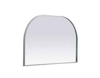 Metal Frame Arch Mirror 36x24 Inch in Silver