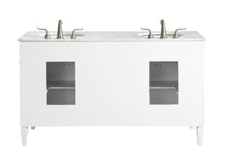 60 In. Double Bathroom Vanity Set In White