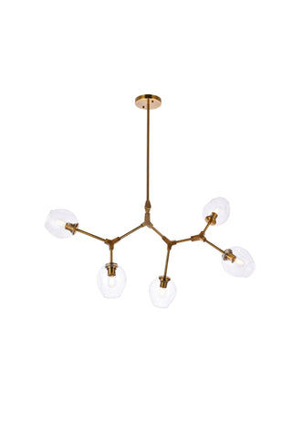 Cavoli 5 lights brass chandelier