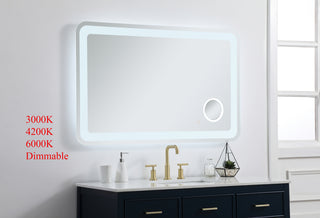 Lux 30in x 48in Hardwired LED mirror with magnifier and color changing temperature 3000K/4200K/6000K