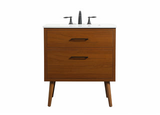 30 inch Single bathroom vanity in teak