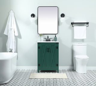 24 inch Single bathroom vanity in green